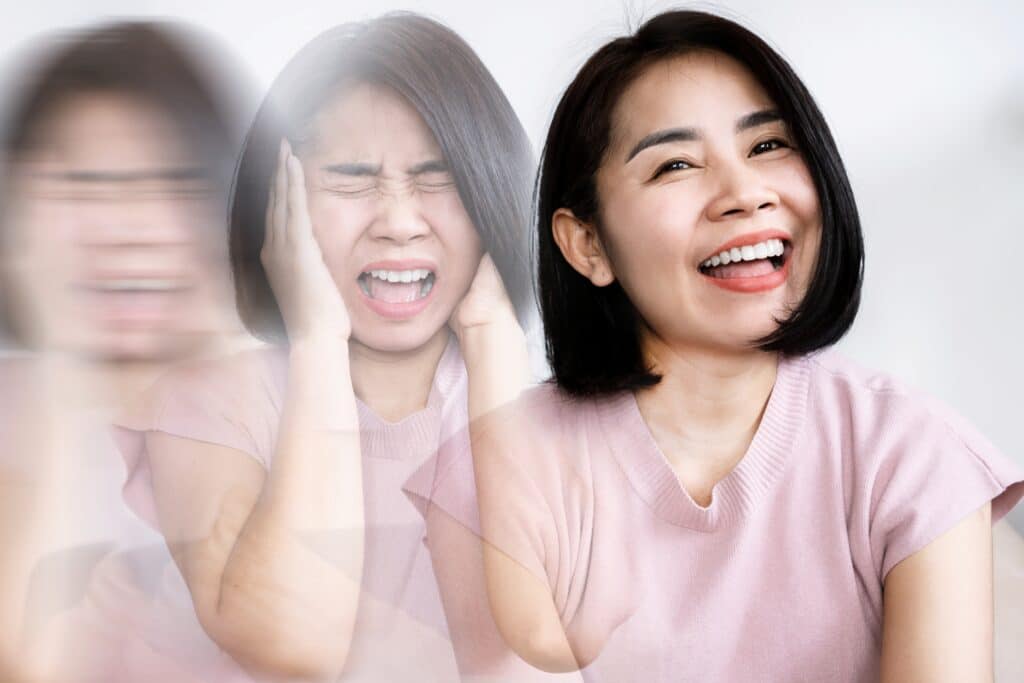 woman showing bipolar disorder
